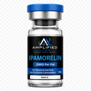 Ipamorelin 5mg research peptide in 3mL vial from amplified labs