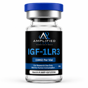 IGF-1 LR3 peptide 1mg vial by Amplified Labs research-use-only lyophilized powder