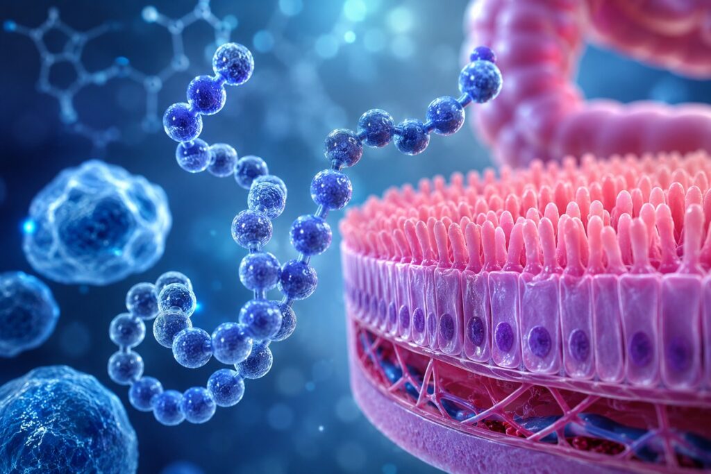 Péptido metabólico de grado de investigación GLP 2 para la reparación intestinal y la salud del intestino.