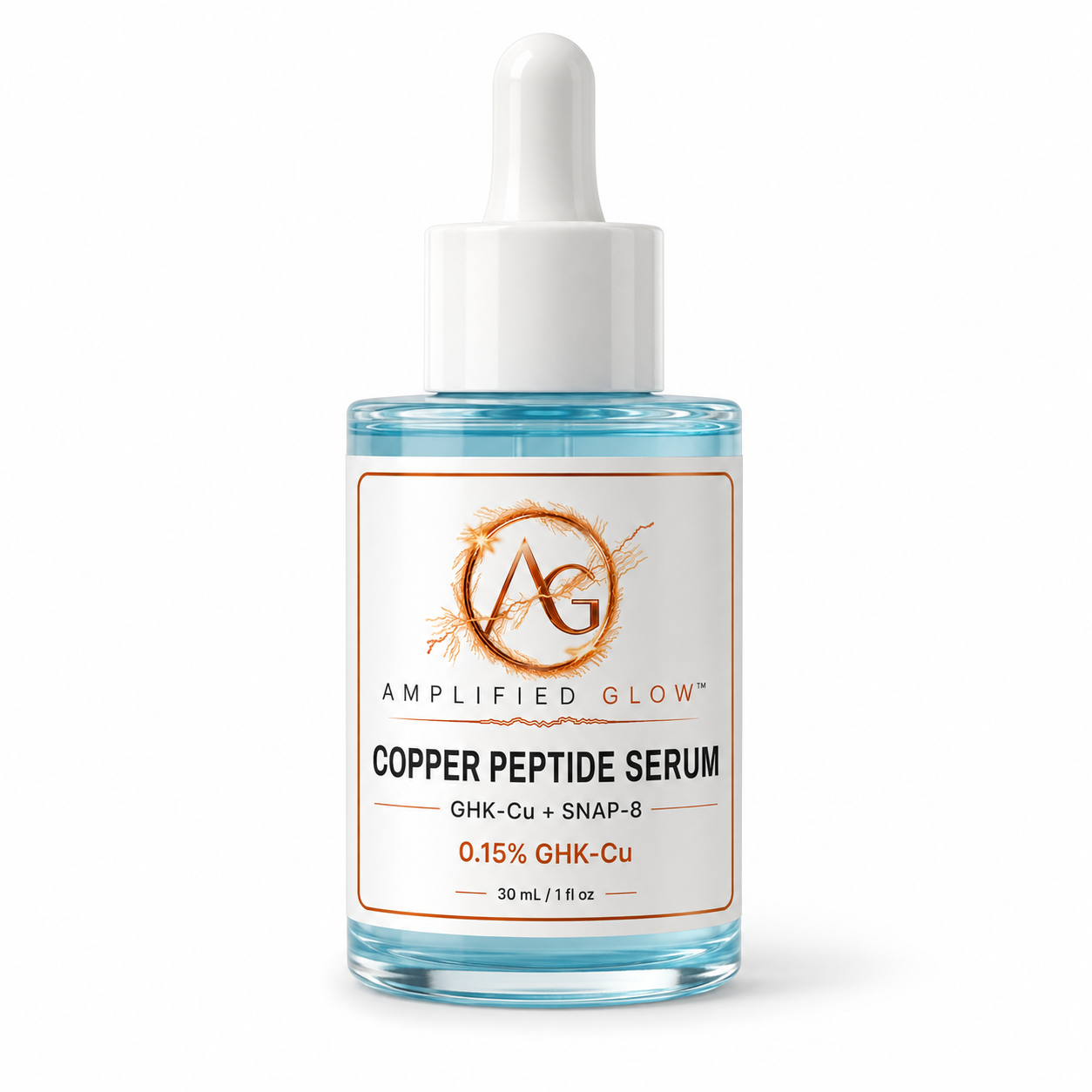 Discover Amplified Glow™ 5 GHK-Cu and SNAP-8 Copper Peptide Face Serum